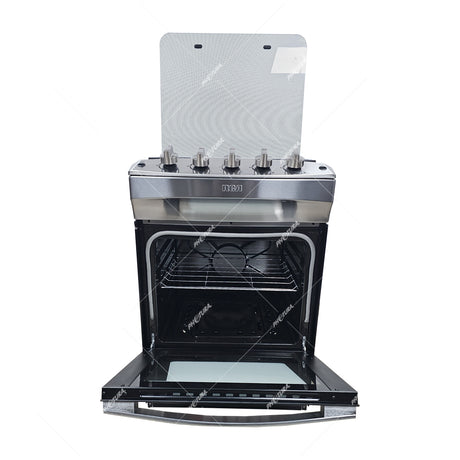 RCA Estufa a Gas de Acero Inoxidable | Enc. Eléctrico | Tapa | 24" | 4 Quemadores | Negro
