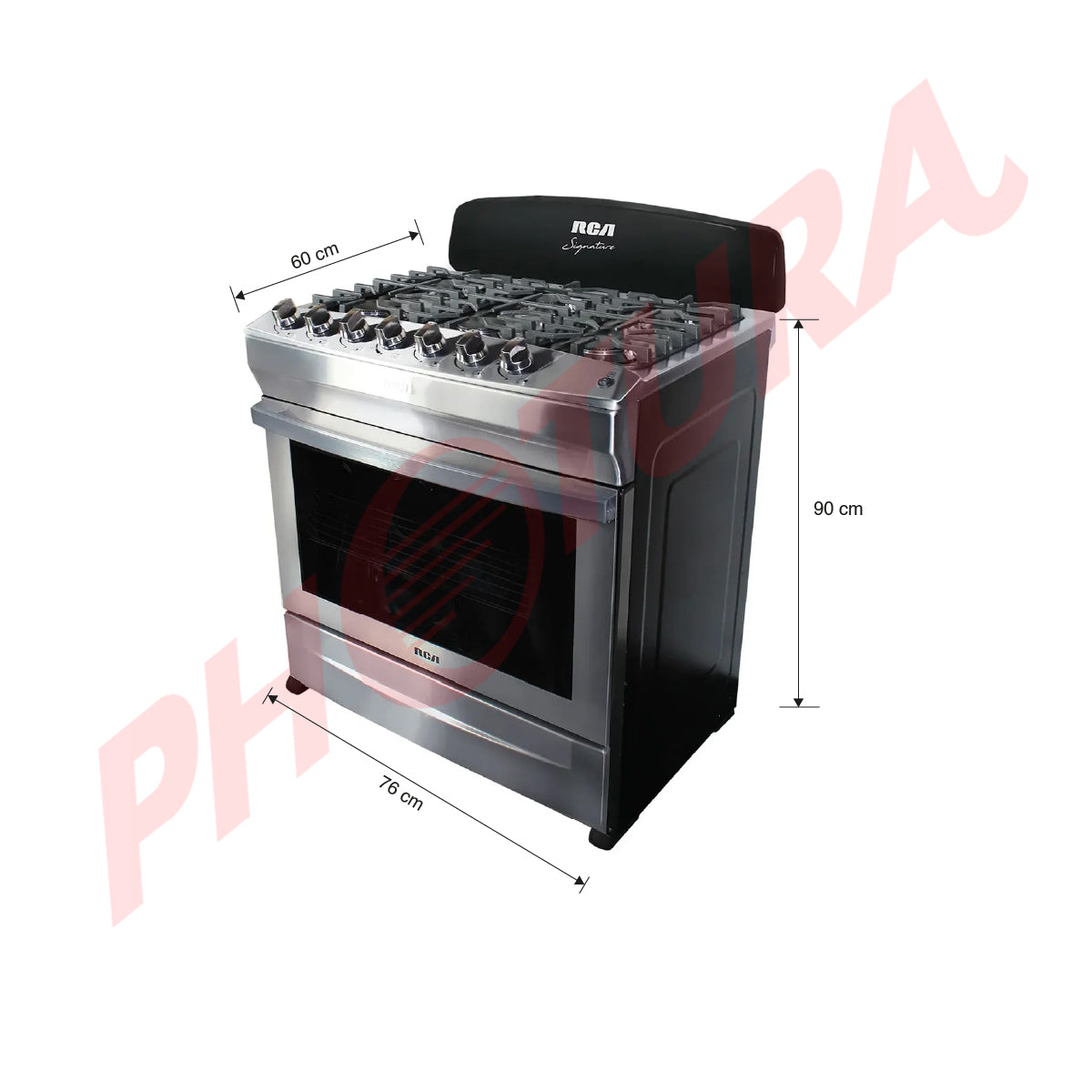 RCA Signature Estufa a Gas de Acero Inoxidable | Enc. Eléctrico | 30" | 6 Quemadores