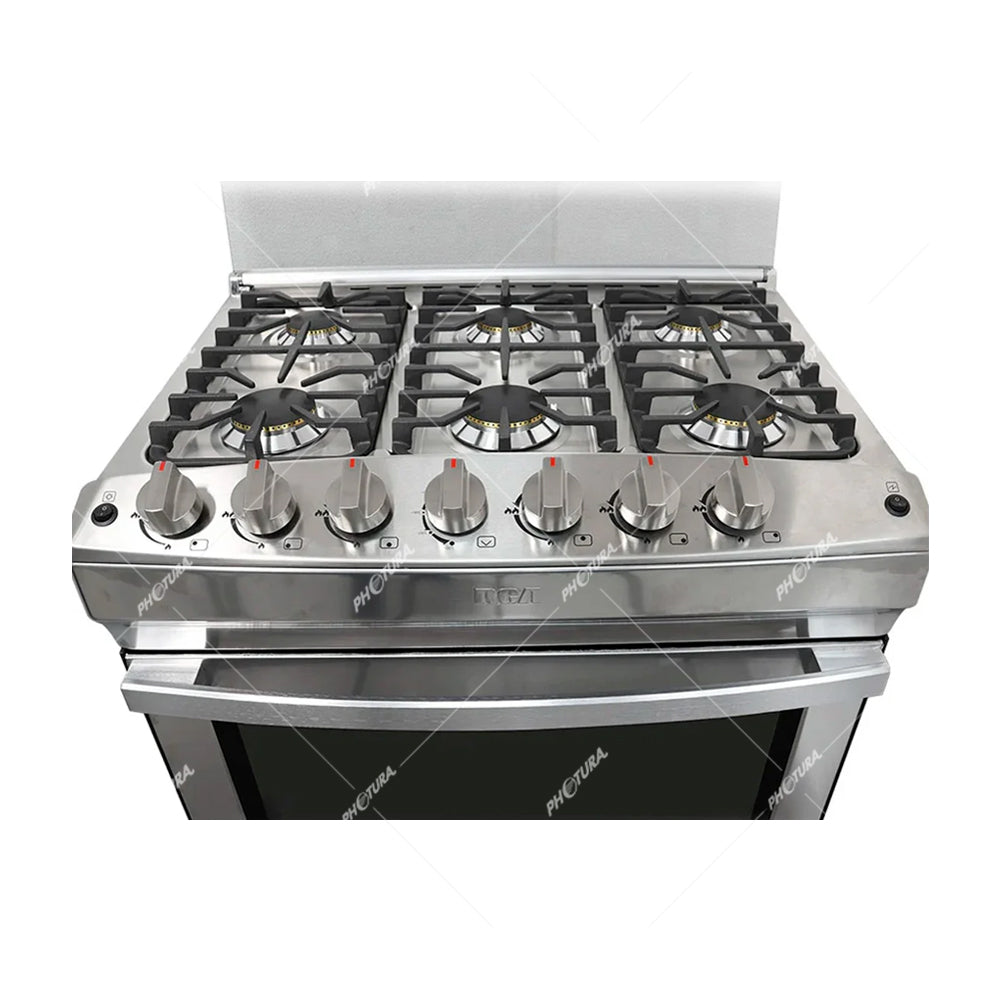 RCA Signature Estufa a Gas de Acero Inoxidable | Tapa | 30" | 6 Quemadores