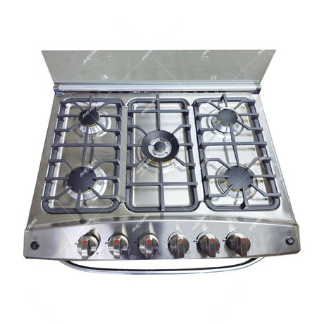 RCA Signature Estufa a Gas de Acero Inoxidable | Enc. Eléctrico | Tapa  | 30" | 5 Quemadores
