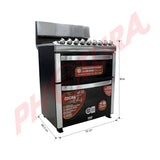 RCA Signature Estufa a Gas de Acero Inoxidable | Doble Horno | Air Fryer | Enc. Eléctrico | 30" | 5 Quemadores