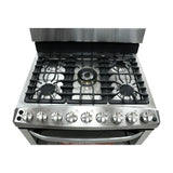 RCA Signature Estufa a Gas de Acero Inoxidable | Doble Horno | Air Fryer | Enc. Eléctrico | 30" | 5 Quemadores