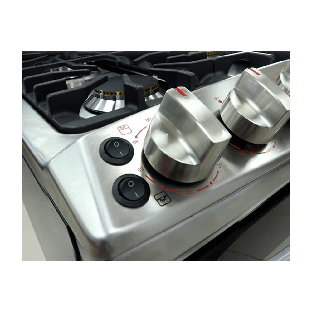 RCA Signature Estufa a Gas de Acero Inoxidable | Doble Horno | Air Fryer | Enc. Eléctrico | 30" | 5 Quemadores