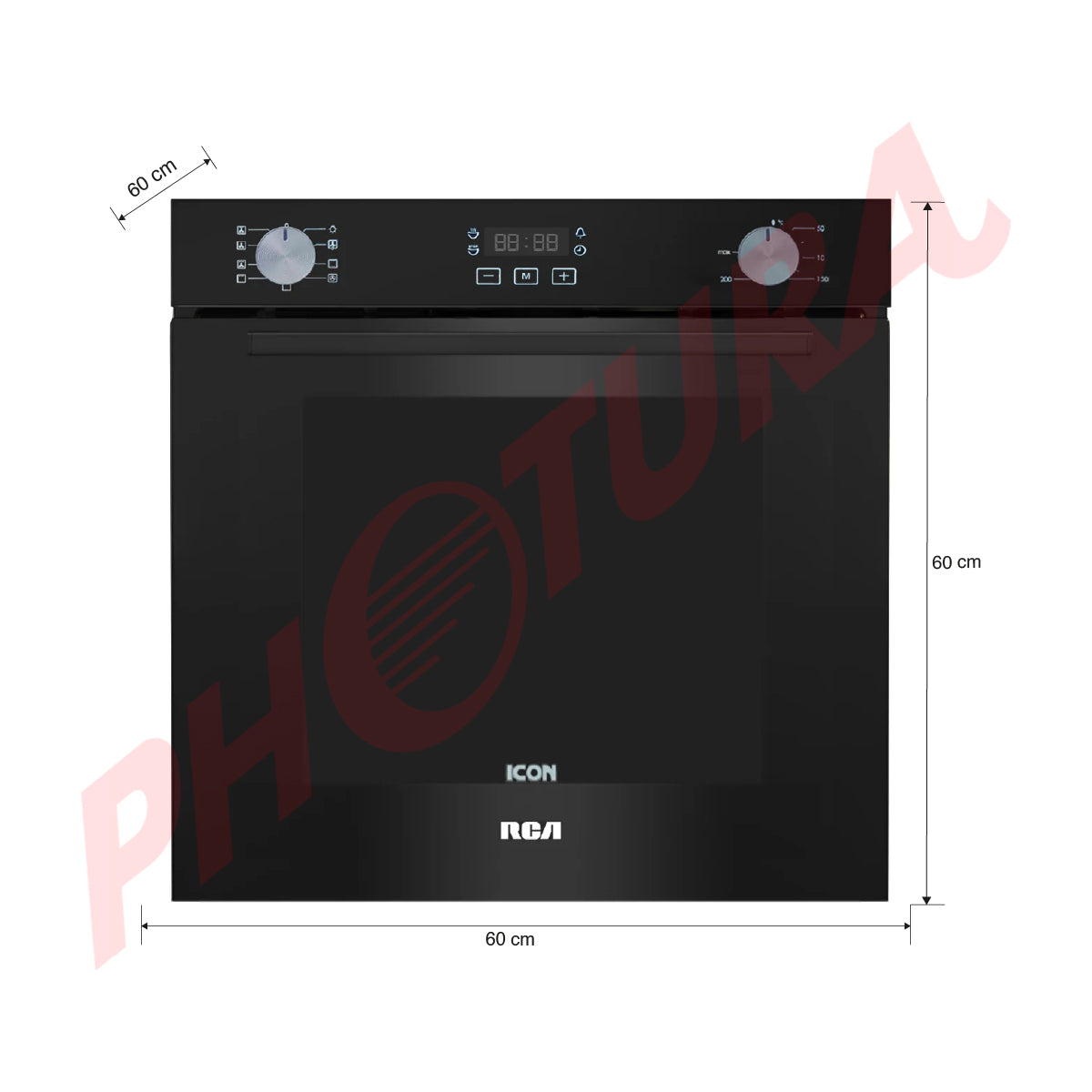 RCA ICON Horno Multifuncional Empotrable Eléctrico de | 24" | Freidora de Aire | Puerta de Triple Vidrio | Sistema de Enfriamiento