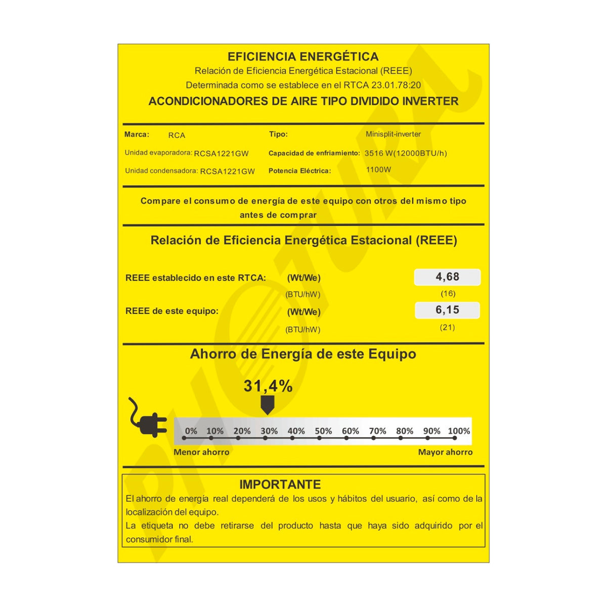 RCA Aire Acondicionado Split Inverter +Plus 12,000 BTU | SEER 21 | WiFi | Compatible con Google Assistant & Amazon Alexa | Función Health | Limpieza Automática | 220V | Gris