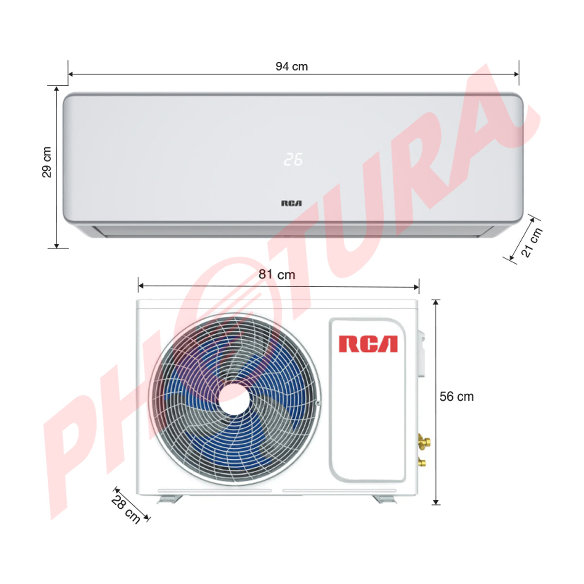 RCA Aire Acondicionado Split Inverter +Plus 18,000 BTU | SEER 21 | WiFi | Compatible con Google Assistant & Amazon Alexa | Función Health | Limpieza automática | 220V | Gris