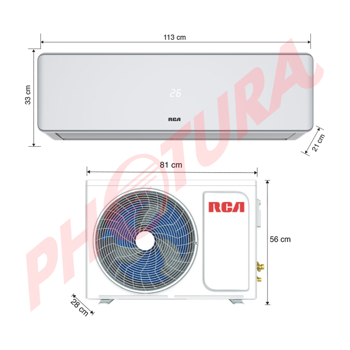 RCA Aire Acondicionado Split Inverter +Plus 24,000 BTU | SEER 21 | WiFi | Compatible con Google Assistant & Amazon Alexa | Función Health | Limpieza automática | 220V | Gris