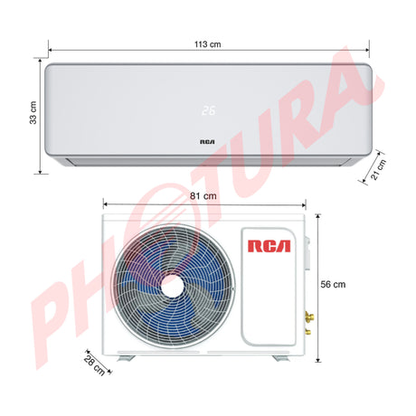 RCA Aire Acondicionado Split Inverter +Plus 24,000 BTU | SEER 21 | WiFi | Compatible con Google Assistant & Amazon Alexa | Función Health | Limpieza automática | 220V | Gris