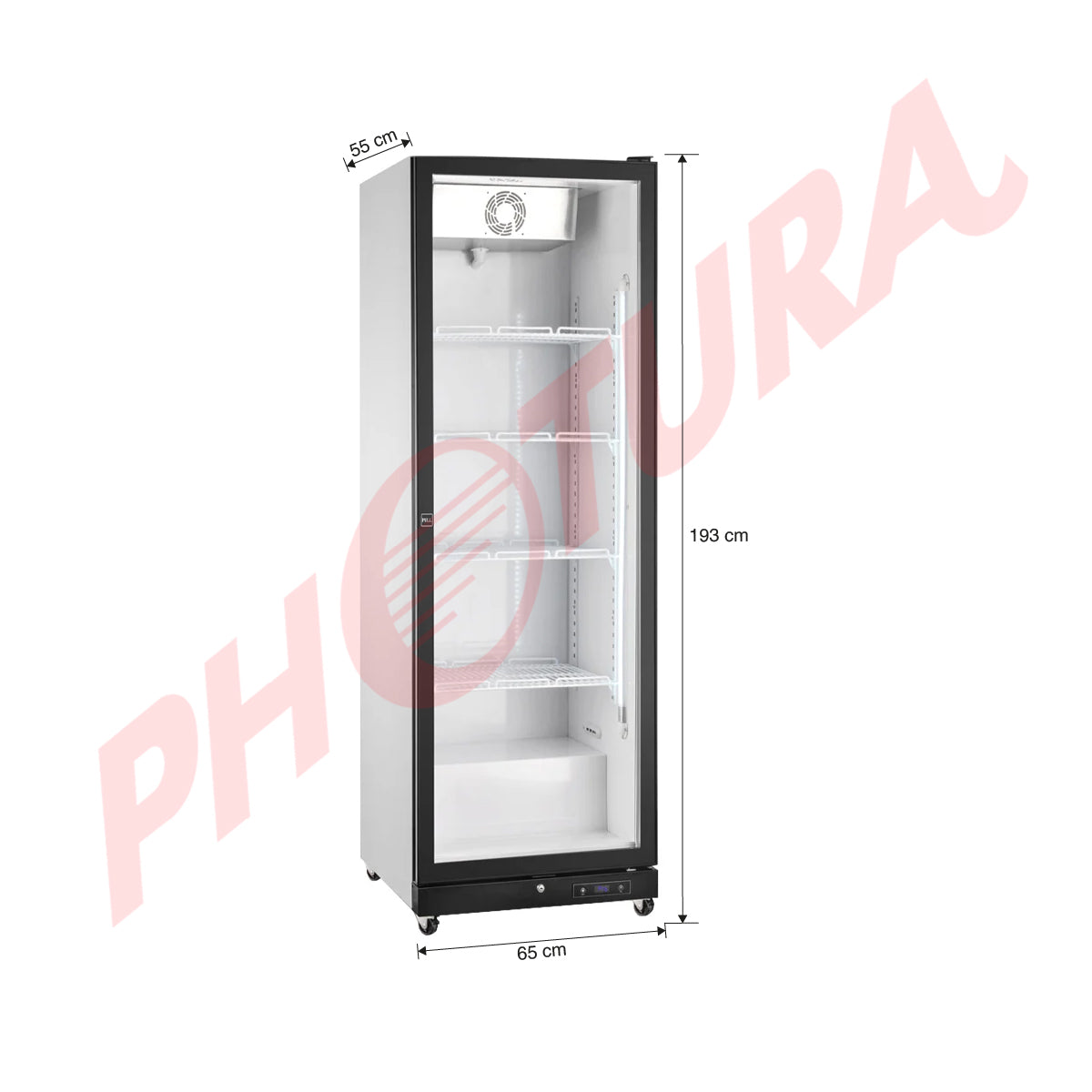 RCA ICON Vitrina Comercial de 1 Puertas | Cierre Automático | Seguridad con Llave | 16p3