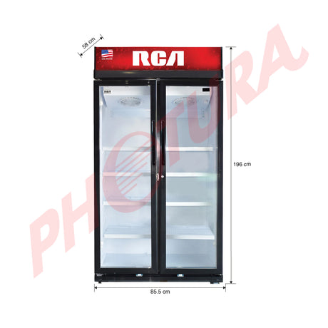 RCA Commercial Vitrina Comercial de 2 Puertas | Cierre Automático | Seguridad con Llave | 22p3