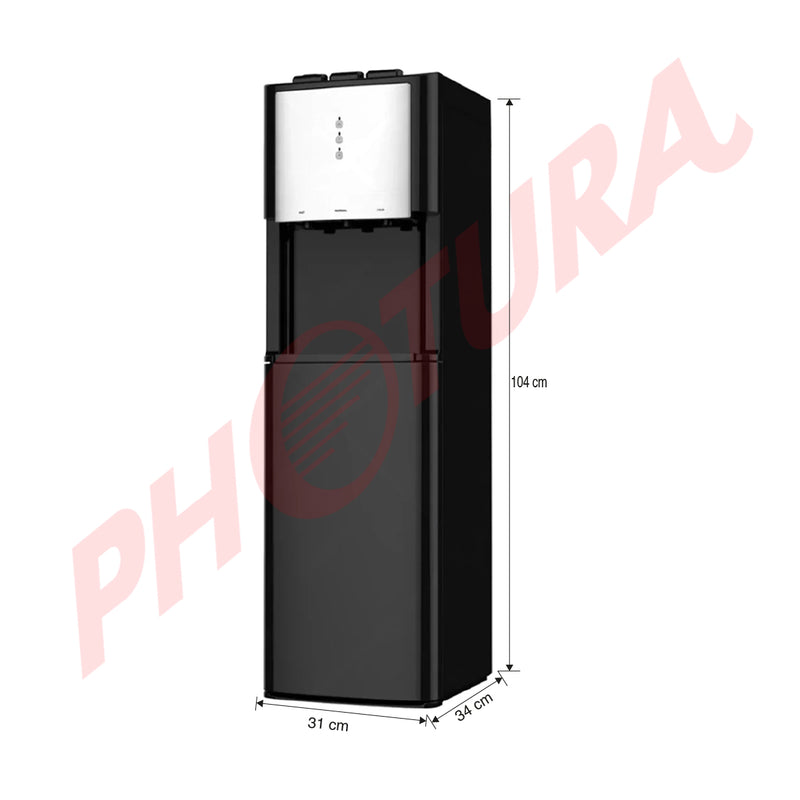 RCA Dispensador de Agua Fría/Caliente | Carga Inferior | Capacidad de 19L |  Negro Gris