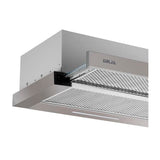 Drija Retráctil 60 Acero Extractor de Grasa Empotrable | Tipo Compacto | 2 Velocidades | 1 Filtro de Carbón | 2 Filtros de Aluminio | 270m3/H