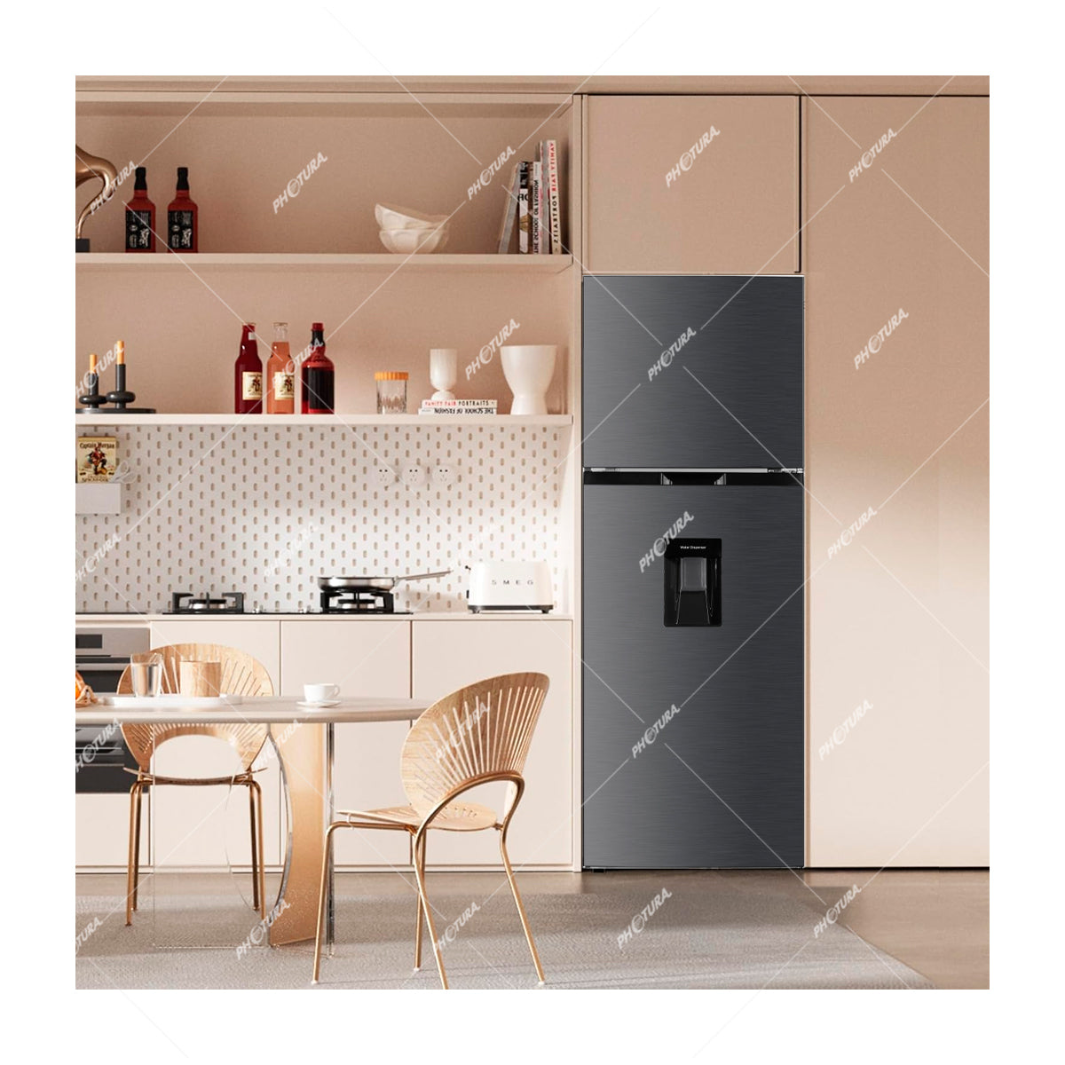 Sankey Refrigeradora Top Freezer Inverter | Enfriamiento Supremo | Descongelación Automática | Dispensador de Agua | 11.72p3 | Negro