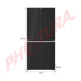 Sankey Refrigeradora Cross Door Inverter de 4 Puertas | Enfriamiento Supremo | Descongelación Automática | 18.43p3 | Negro