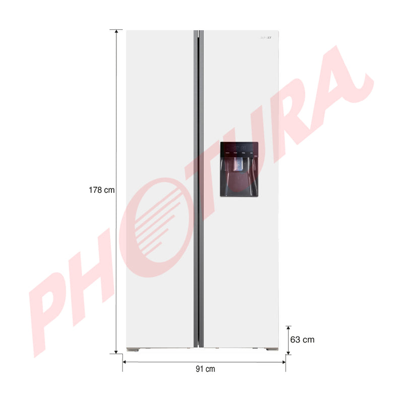 Sankey Refrigeradora Side by Side Inverter | Enfriamiento Supremo | Descongelación Automática | Dispensador de Agua | 18.96p3 | Blanco