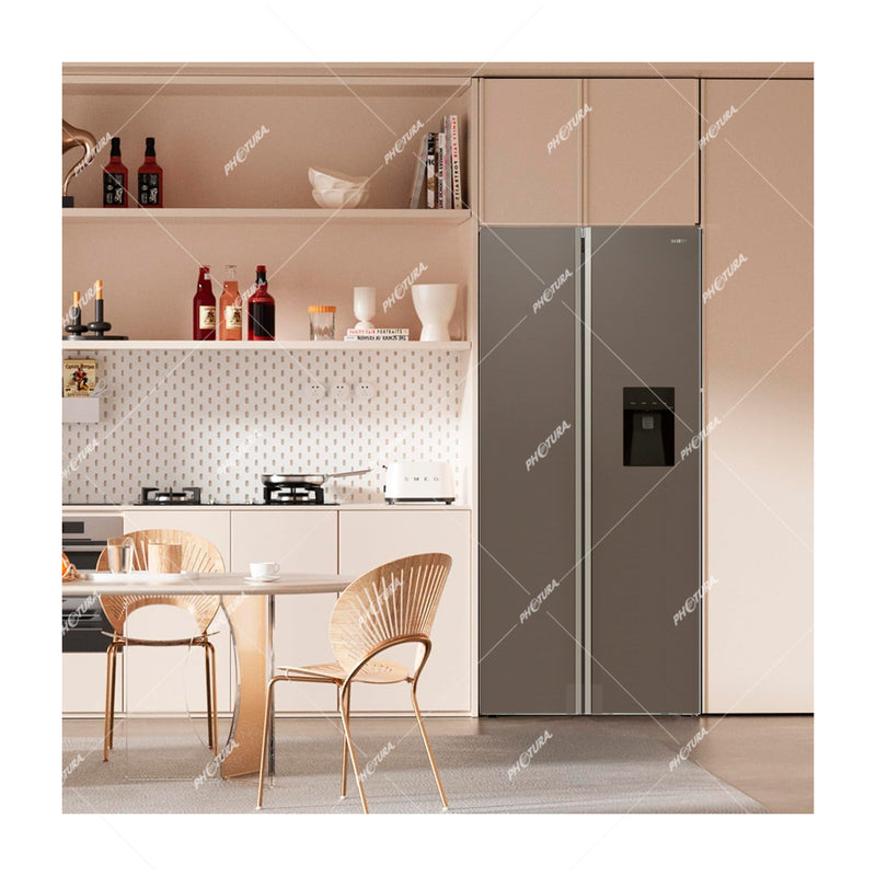 Sankey Refrigeradora Side by Side Inverter | Enfriamiento Supremo | Descongelación Automática | Dispensador de Agua | 18.96p3 | Grey Glass
