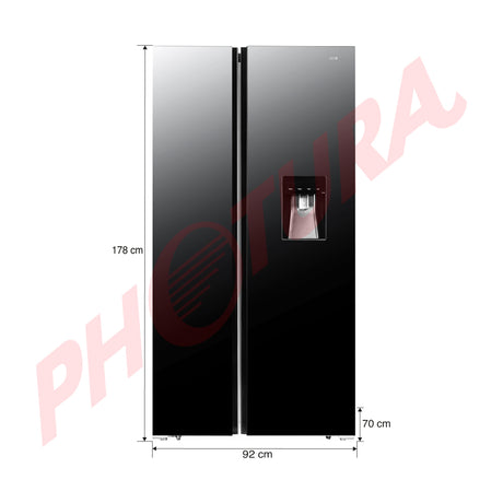 Sankey Refrigeradora Side by Side Inverter | Enfriamiento Supremo | Descongelación Automática | Dispensador de Agua | 21.68p3 | Mirror