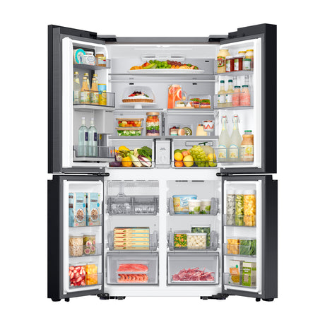 Samsung BESPOKE Refrigeradora Cross Door de 4 Puertas Inverter | Metal Cooling | Triple Cooling | Dual Ice Maker | Beverage Center | 28.95p3 | Clean White
