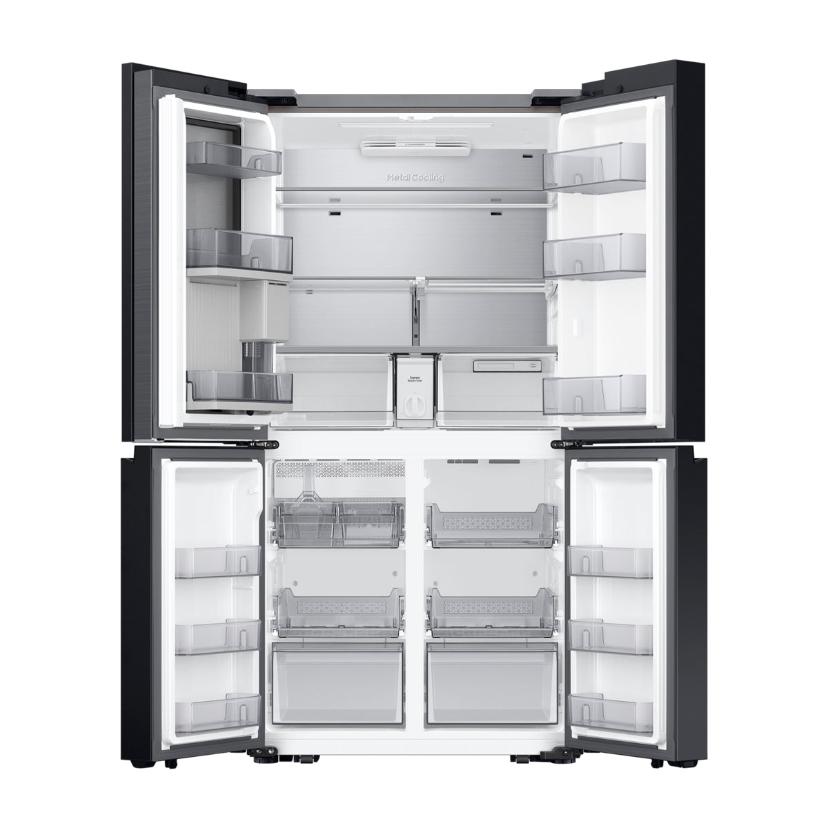 Samsung BESPOKE Refrigeradora Cross Door de 4 Puertas Inverter | Metal Cooling | Triple Cooling | Dual Ice Maker | Beverage Center | 28.95p3 | Clean White