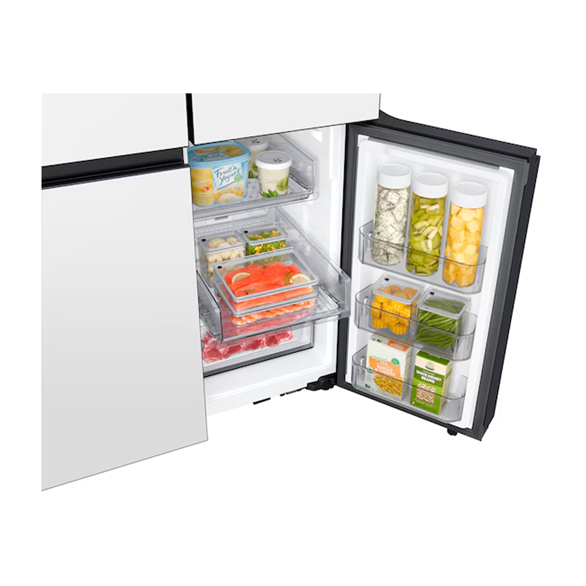 Samsung BESPOKE Refrigeradora Cross Door de 4 Puertas Inverter | Metal Cooling | Triple Cooling | Dual Ice Maker | Beverage Center | 28.95p3 | Clean White