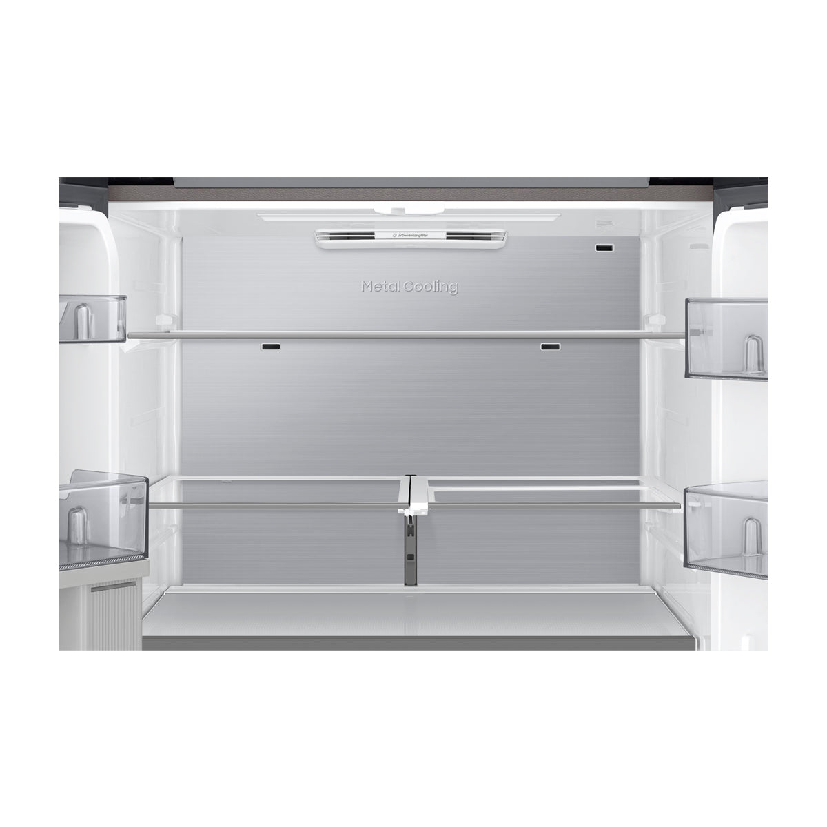 Samsung BESPOKE Refrigeradora Cross Door de 4 Puertas Inverter | Metal Cooling | Triple Cooling | Dual Ice Maker | Beverage Center | 28.95p3 | Clean White