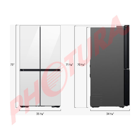 Samsung BESPOKE Refrigeradora Cross Door de 4 Puertas Inverter | Metal Cooling | Triple Cooling | Dual Ice Maker | Beverage Center | 28.95p3 | Clean White