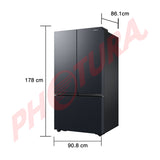 Samsung Refrigeradora French Door Digital Inverter de 3 Puertas | All-Around Cooling | SpaceMax | Dual Ice Maker | 31.18p3 | Negro