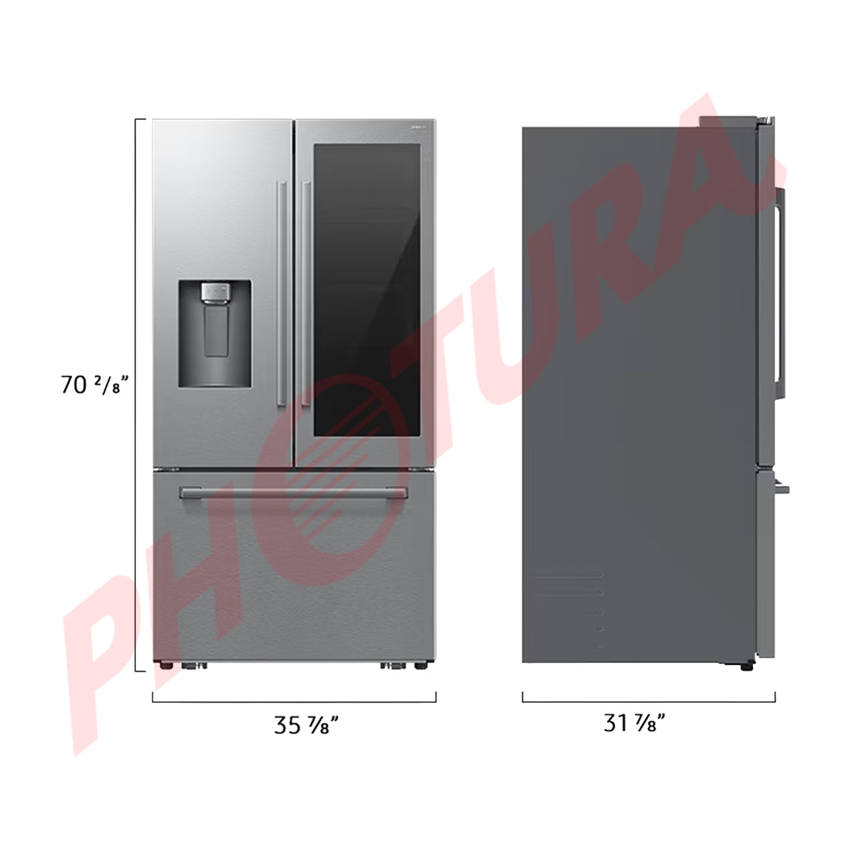 Samsung Refrigeradora French Door Digital Inverter de 3 Puertas | Auto View | WiFi | All-Around Cooling | SpaceMax | Ice Maker | Dispensador de Agua y Hielo | 28.5p3