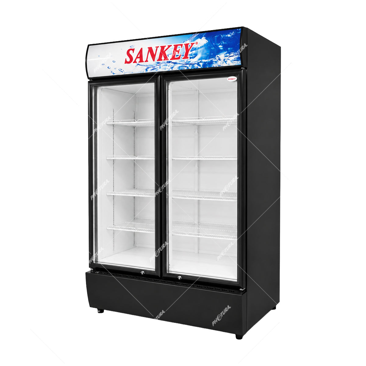 Sankey Vitrina Comercial de 2 Puertas | Cierre Automático | Seguridad con Llave | 25.77p3