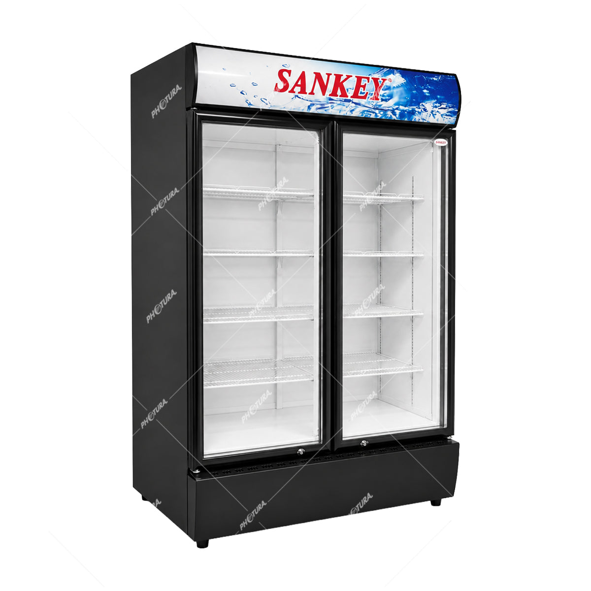 Sankey Vitrina Comercial de 2 Puertas | Cierre Automático | Seguridad con Llave | 25.77p3