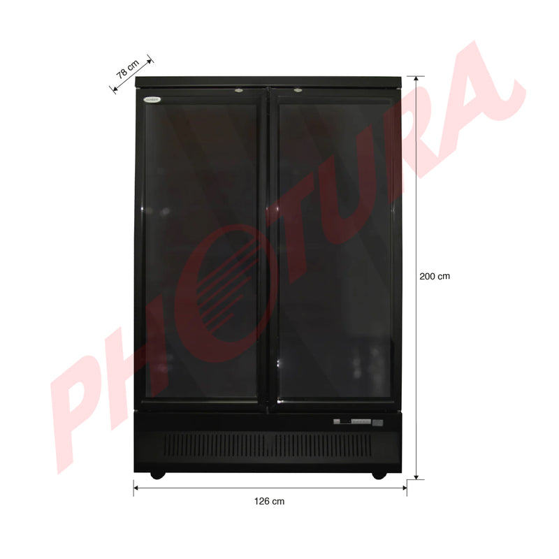 Sankey Vitrina Comercial de 2 Puertas | Cierre Automático | Seguridad con Llave | 38.18p3