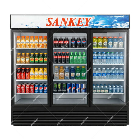 Sankey Vitrina Comercial de 3 Puertas | Cierre Automático | Seguridad con Llave | 58.83p3
