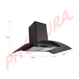 Sankey Extractor de Grasa de 90cm | Tipo Chimenea | 3 Velocidades | 2 Filtros de Aluminio | 500m3/H | Negro