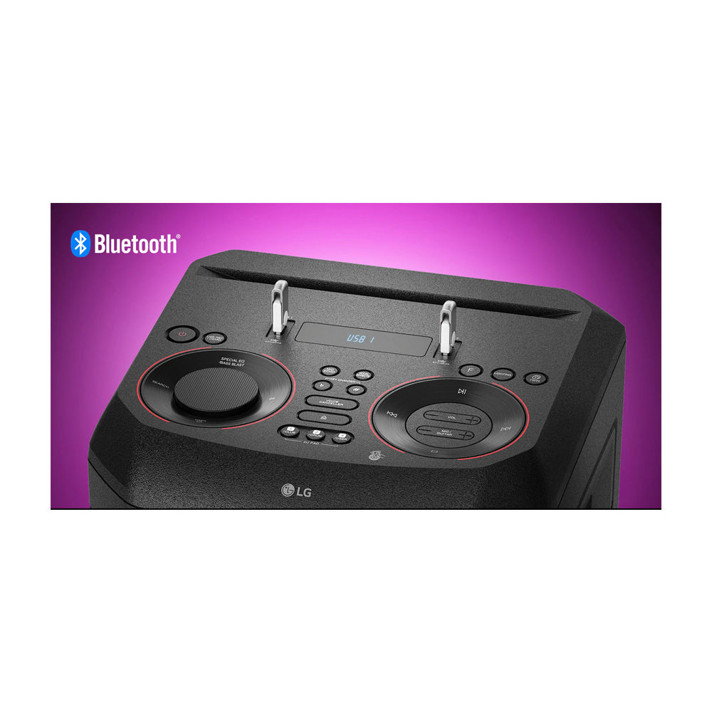 LG Equipo de Sonido | Super Bass Boost | Doble Woofer | DJ Pad | Karaoke | Luces LED | Multi Bluetooth