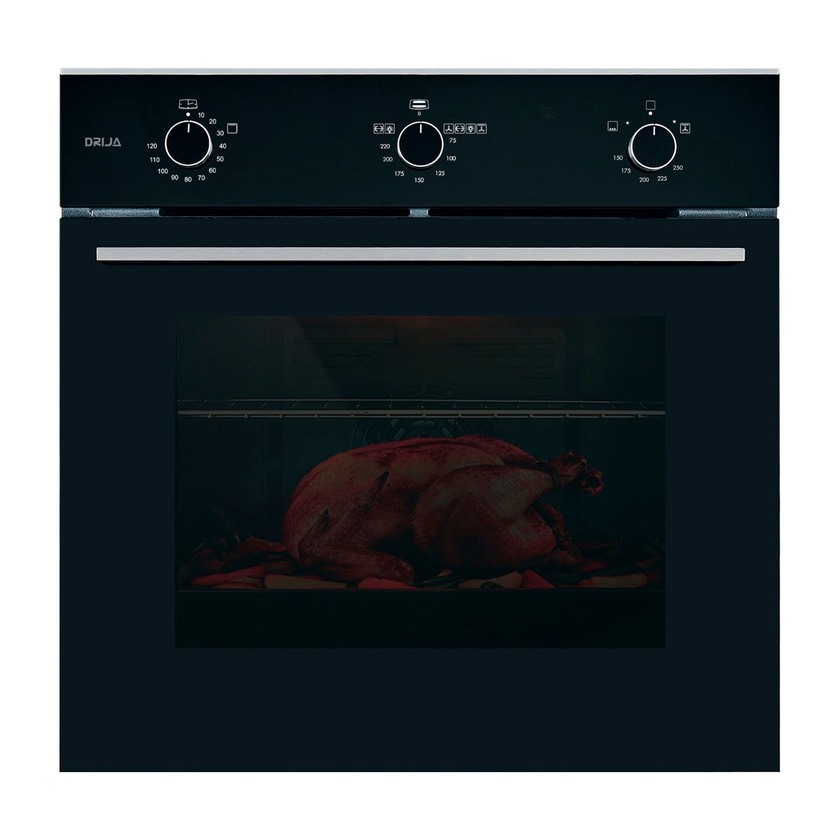 Drija Roma 76 Gas Grill Horno Multifuncional Empotrable a Gas | Puerta de Triple Vidrio | 250°C