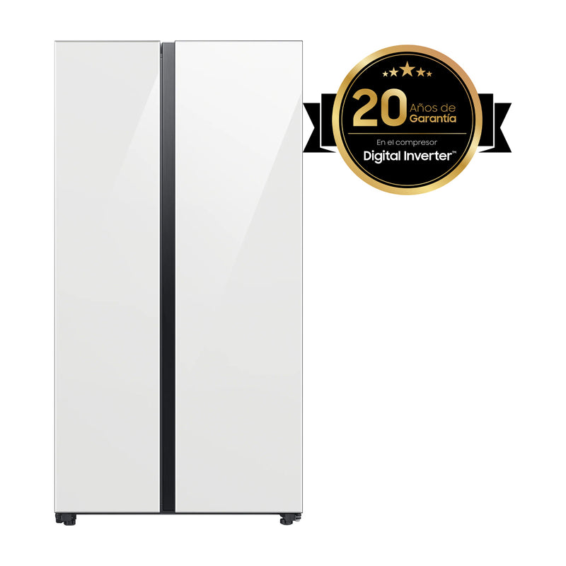 Samsung BESPOKE Refrigeradora Side By Side Digital Inverter | All Around Cooling | SpaceMax | Ice Maker | 22.6p3 | Clean White