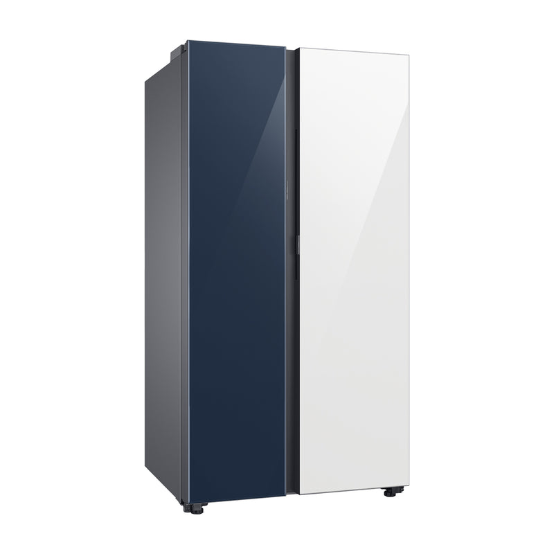 Samsung BESPOKE Refrigeradora Side By Side Digital Inverter | All Around Cooling | SpaceMax | AOD | Dual Ice Maker | Beverage Center | 23p3 | Clean Navy/White