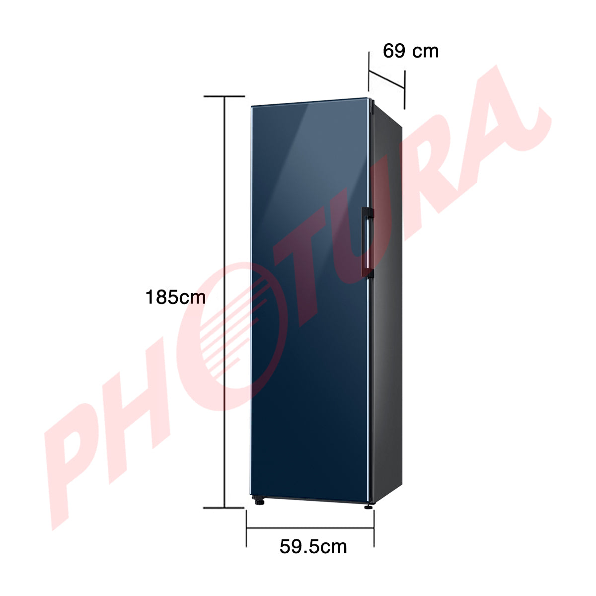 Samsung BESPOKE Congelador Vertical de 1 Puerta Digital Inverter | Modulos Personalizables | All Around Cooling | Power Freeze | Slim Ice Maker | 11.4p3 | Glam Navy