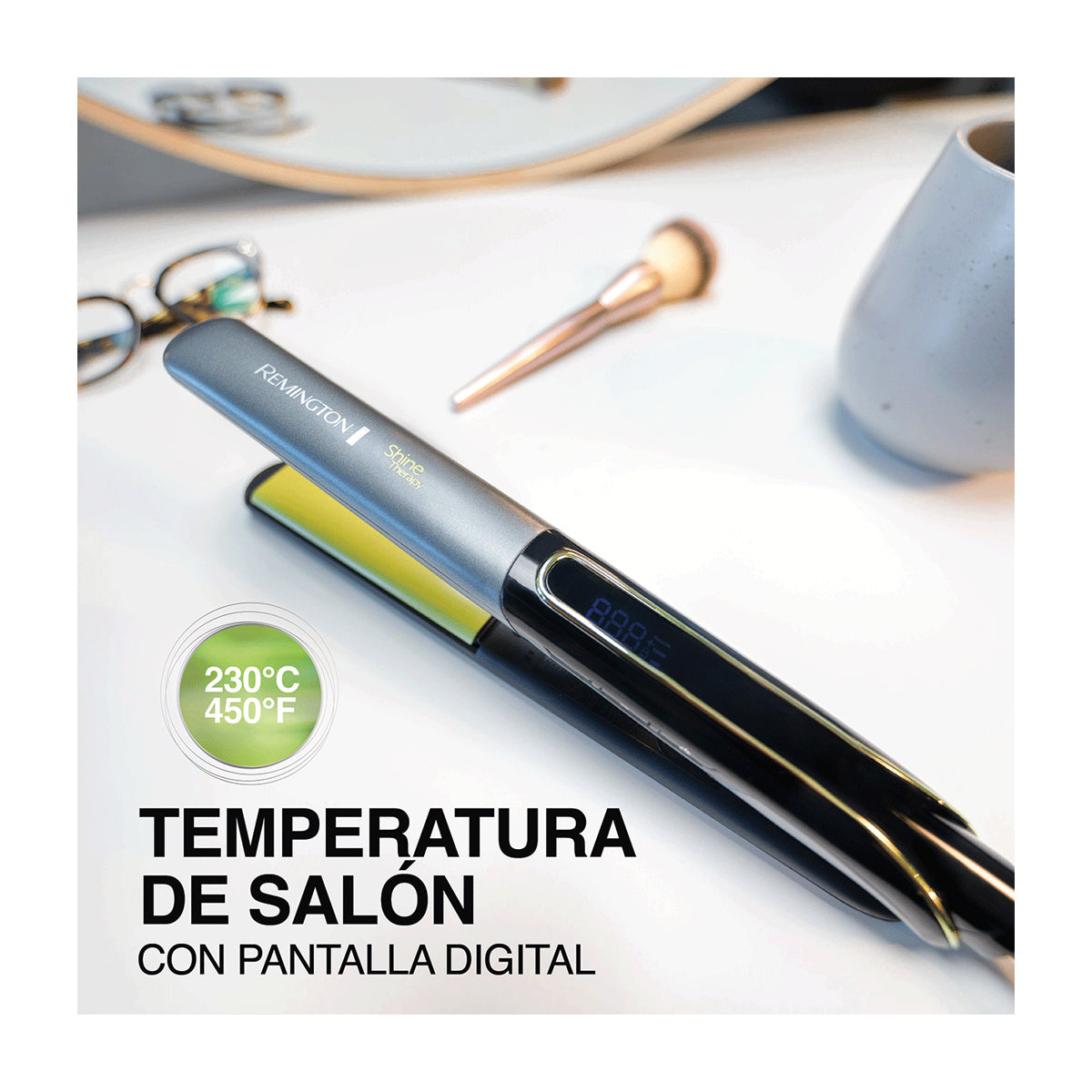 Remington Shine Therapy Plancha Alisadora para el Cabello de Cerámica | Aguacate y Macadamia | 1" | Verde