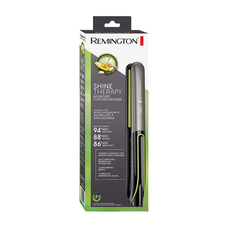 Remington Shine Therapy Plancha Alisadora para el Cabello de Cerámica | Aguacate y Macadamia | 1" | Verde