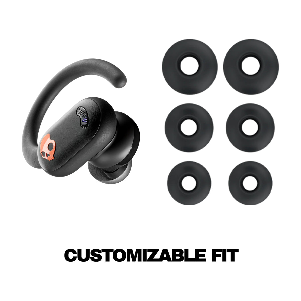 Skullcandy Push ANC Active Audífonos Inalámbricos Bluetooth | Negro Naranja
