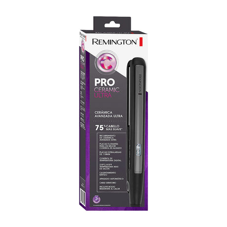 Remington Pro Ceramic Ultra Plancha Alisadora para el Cabello de Cerámica | Tecnología de Cerámica Ultra | 1" | Negro
