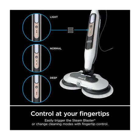 Shark Steam & Scrub Trapeador a Vapor | Steam Blaster Technology | 3 Cleaning Modes | Blanco