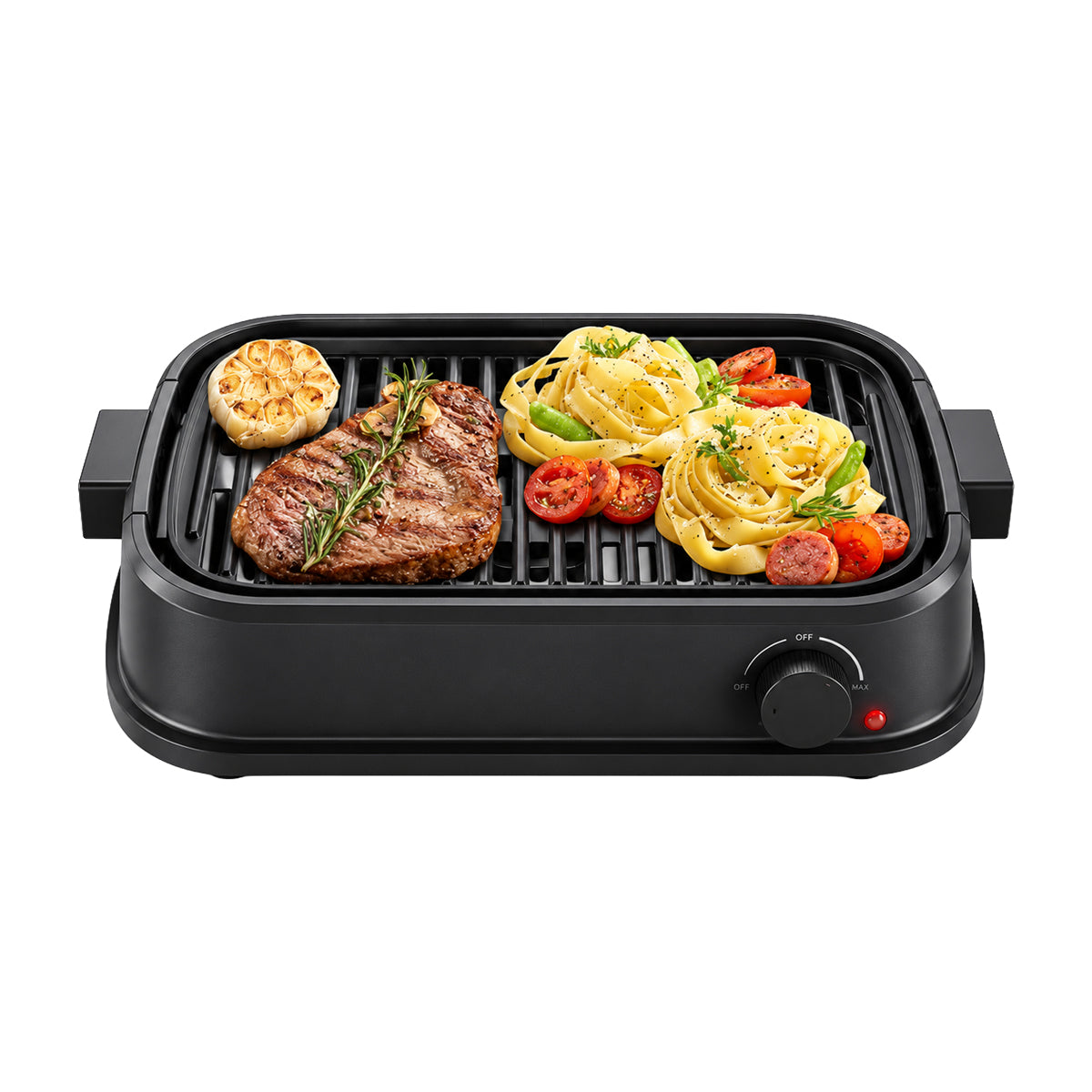Sankey Parrilla Eléctrica para Interiores | Sin Humo con Extractor Integrado | Filtro de Carbón | 1200W | Negro