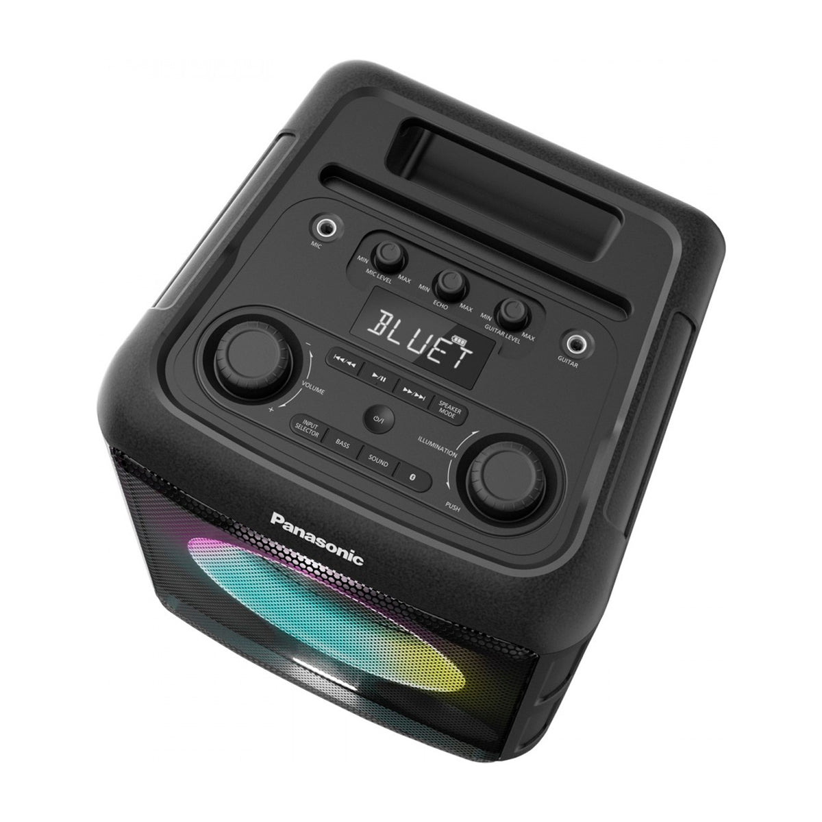 Panasonic Bocina Portátil Bluetooth | Bass Reflex | 9H | Karaoke | Luces LED | Bluetooth | Negro