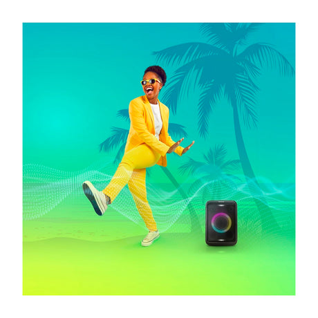 Panasonic Bocina Portátil Bluetooth | Bass Reflex | 9H | Karaoke | Luces LED | Bluetooth | Negro