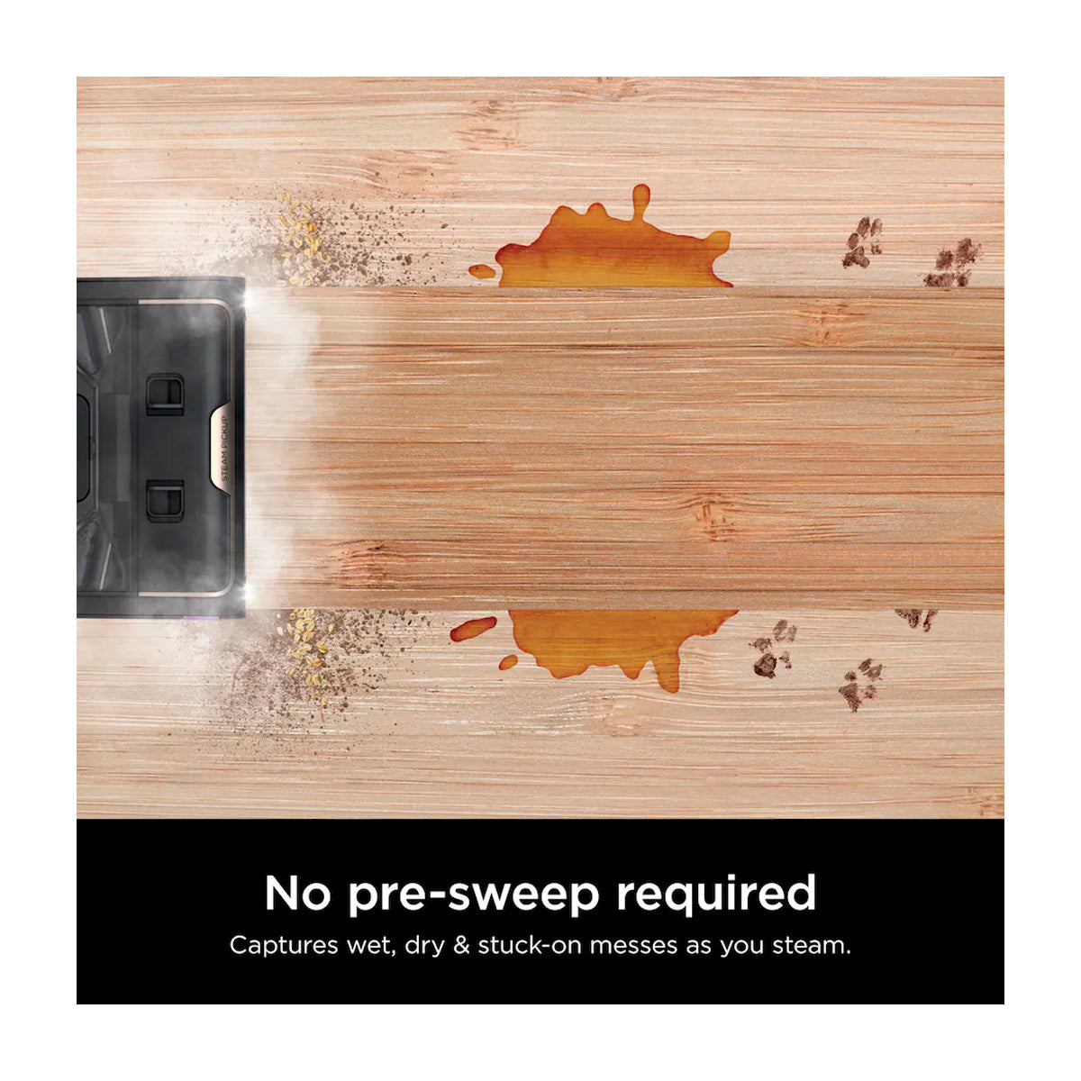Shark Steam Pickup Trapeador a Vapor 3-en-1 | Aspira | Limpia | Desinfecta | Brushroll | Negro