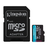 Kingston Memoria Micro SDXC de 512GB + Adaptador | UHS-I | V30 | U3 | Clase 10 | 170MB/s