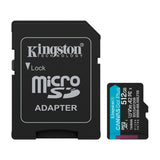 Kingston Memoria Micro SDXC de 512GB + Adaptador | UHS-I | V30 | U3 | Clase 10 | 200MB/s