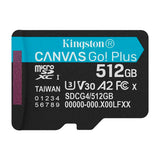 Kingston Memoria Micro SDXC de 512GB + Adaptador | UHS-I | V30 | U3 | Clase 10 | 200MB/s